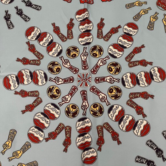 Chloé Silk Scarf - Blues - Authentic - Picture 11 of 17